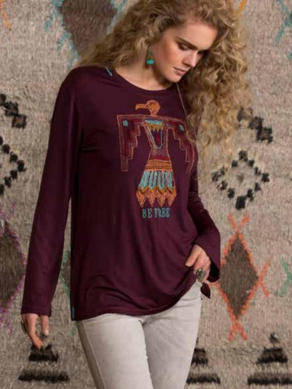 Double D Ranch Neo Nomad Big Bird Top embroidered sky bird RTL $225 M NWOT